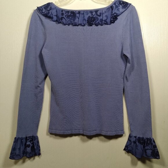 INC Silk Blend Ruffle Sweater SZ: Small - Picture 6 of 11